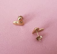 Image 2 of Molten Vermeil Heart Earrings 