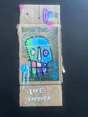 Image of ‘Live forever’ skull / cardboard (unframed)