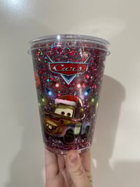 Image 1 of Lighting McQueen Christmas acrylic snowglobe 