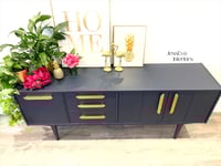 Image 11 of Navy blue mid century modern Nathan SIDEBOARD, DRINKS / COCKTAIL CABINET / TV CABINET