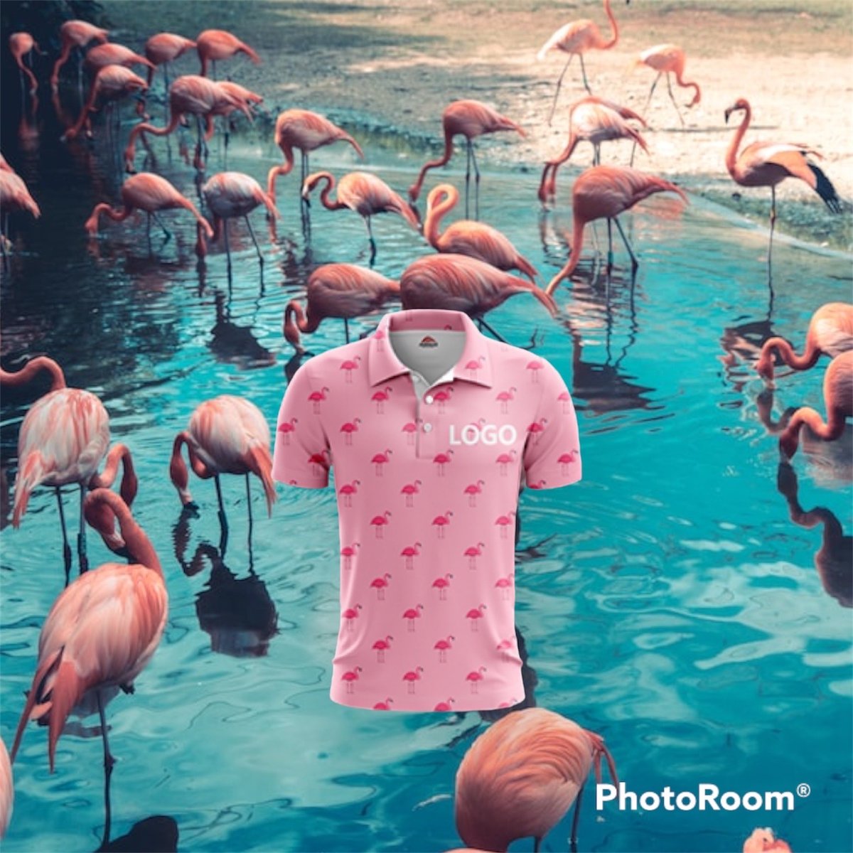 Image of Men’s pink flamingo shirt