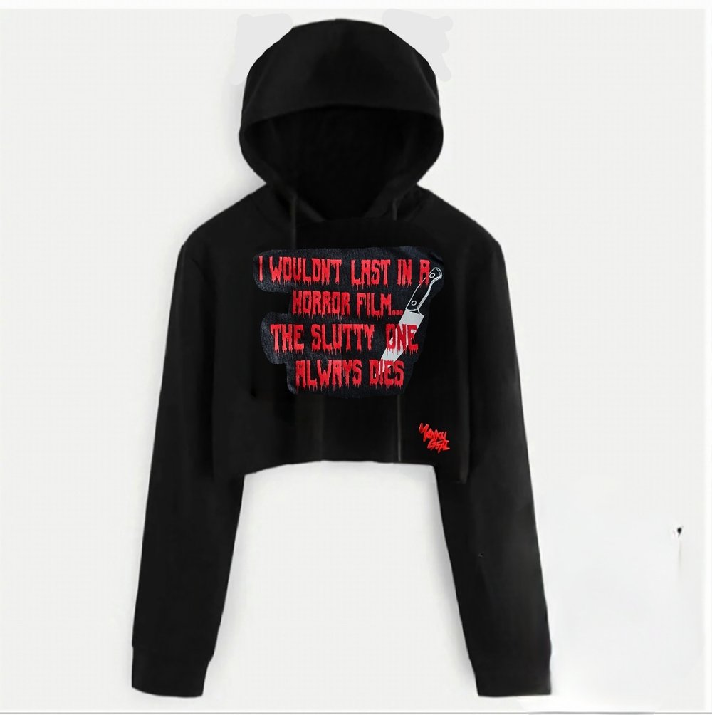 Horror Film Cropped Hoodie