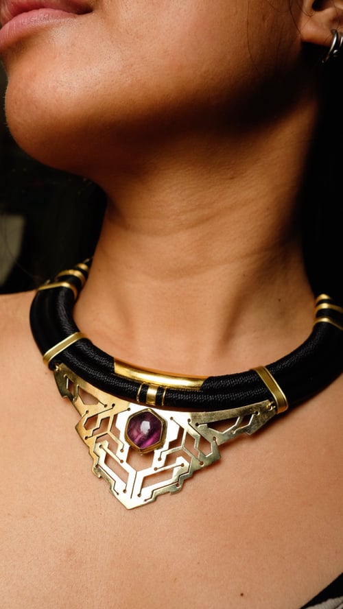Image of cyborg amethyst necklace