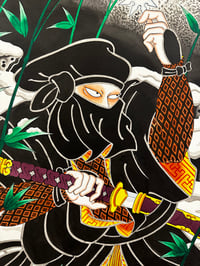 Image 3 of A2 original painting, Shinobi in the snow. 