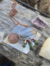 Image 3 of Electroformed Montana agate and indicolite tourmaline necklace