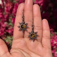 Image 1 of Tigers Eye Sun Earrings ☀️🤎
