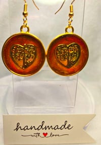 Image 1 of Handcrafted Resin Tree of Life Earrings 