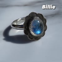 Image 1 of 'Billie' Moonstone Raindrop Ring Sterling Silver - Size V (US 10.5)