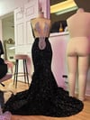 Black sequence, mermaid gown size 8
