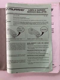 Image 3 of Murray ‘96 Tractor / ‘90s Snow Thrower Service Bulletins