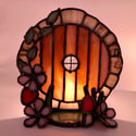 Brown Hobbit Door Candle Holder 