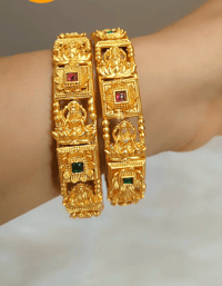 Image 3 of Neha_Goddess Laxmi Temple Bangles Set  of 2