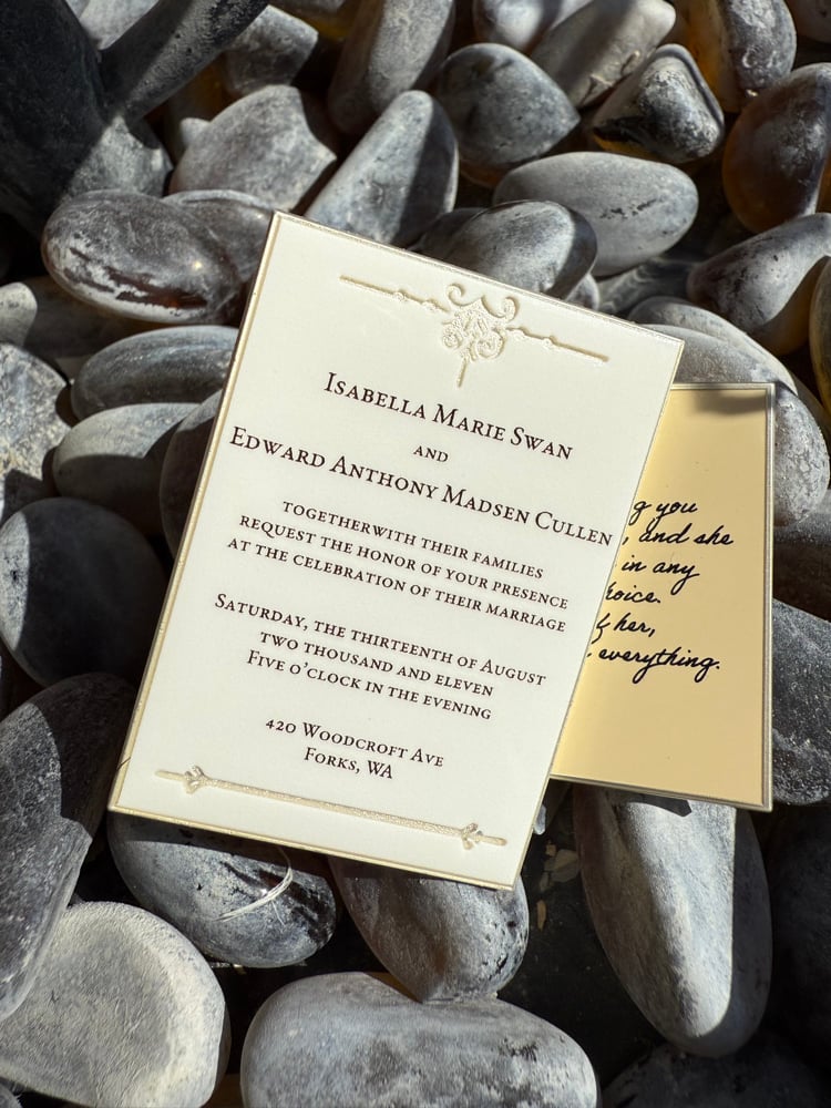 Image of Wedding Invitation and Note Twihard 