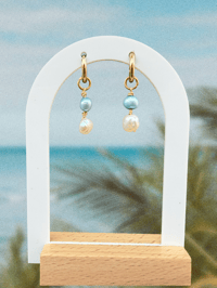 Image 1 of Blue & White Pearl Huggies