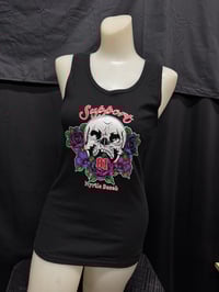 Image 1 of Lady Skull Rose  Black  Tank 