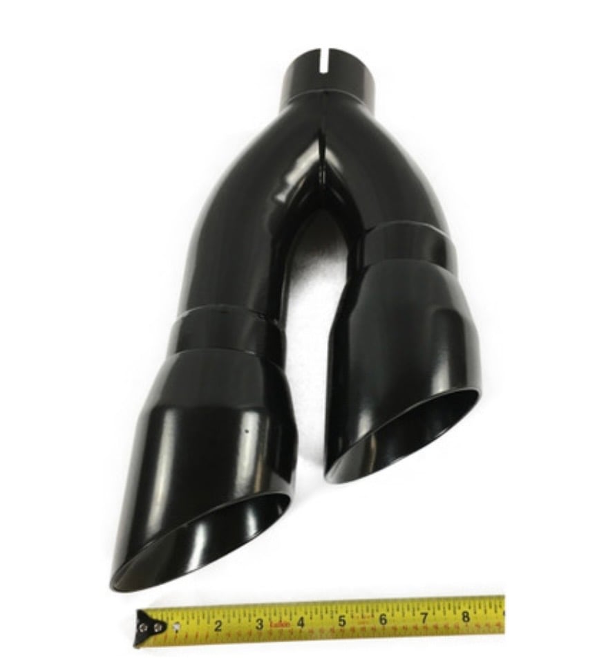 Dual Slant Angle Black Stainless Exhaust Tip