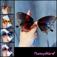 Image 1 of Butterfly rhinestone sunglasses 