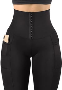 Image 2 of Black leggings w/ waist trainer