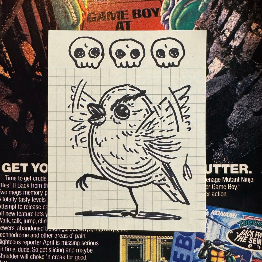 Image of Fat Bird Sharpie Sketch #79