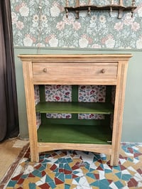 Image 8 of Buffet ancien revisité vert olive et fleurs anciennes 