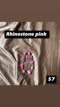 Image 1 of Phone Chains (16mm/20mm beads) - Hot Pink (rhinestone)