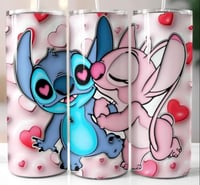 Stitch love heart 20oz tumbler