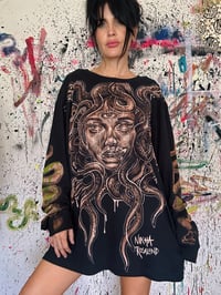 Image 3 of “MEDUSA” BLEACH PAINTED LONG SLEEVE T-SHIRT XL