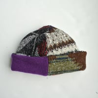 Image 3 of Reworked Reversible Beanie Pendleton x Purple Cashmere