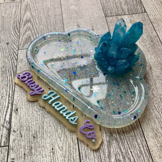 Cloudy Winter Crystals Tray