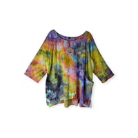 Image 1 of M 100% Cotton Forager Top in Bright Watercolor Ice Dye