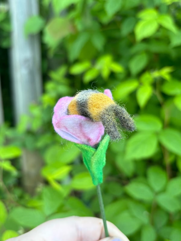Image of Tulip with felted bee 