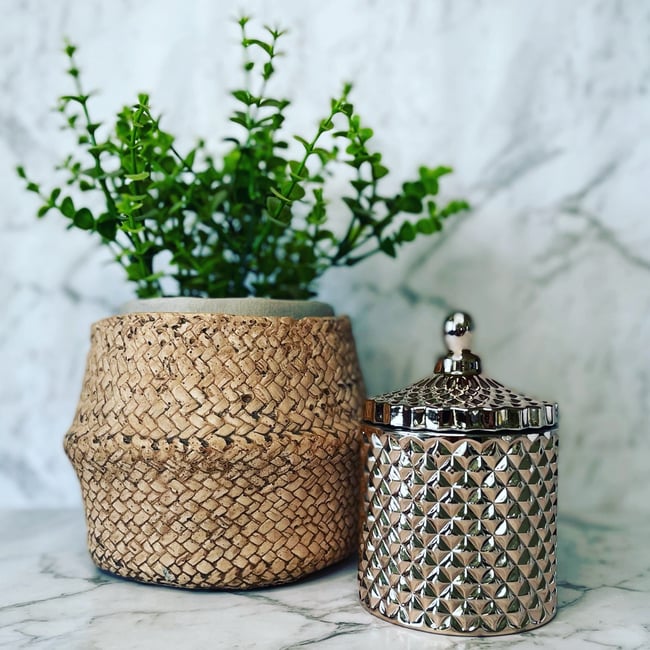 Geo Cut Glass Candle 230g - ROSE GOLD  **ONLY 2 AVAILABLE**