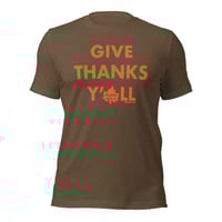 Image 1 of Give Thanks Y'all Heather Brown Canvas Bella Tee - FREE SHIPPING!!