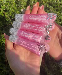 Image 5 of  *BLINGALISCOUS Gloss Key Chain* “SHES AN IT GIRL” Pink Strawberry Scented Gloss”