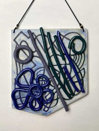 Image of Delphinium relief tile 