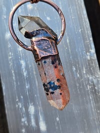 Image 4 of Electroformed Smokey Quartz and Hematite Quartz necklace