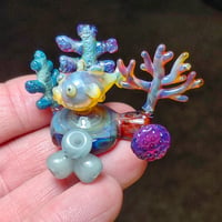 MINIATURE CORAL REEF SCULPTURE WITH PUFFER FISH / CRS2