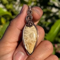 Image 3 of Fossil Coral Flower Pendant 🌼💛
