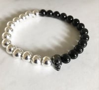 Skully Hematite and Onyx Bracelet 