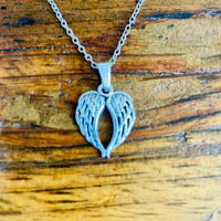 Image 1 of Set of 5 Angel wing shaped charm necklaces 