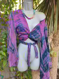 Image 7 of Wanderlust Stevie top purple tie dye black upto 14