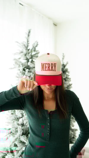 Image of Merry Embroidered Christmas Hat