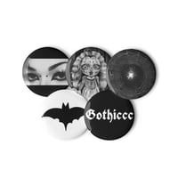 Image 3 of Set of Gothic Pins v.1 by Zoya Marie Black and White 