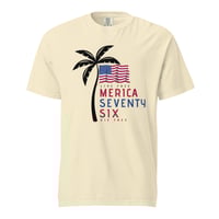 Image 3 of Merica Seventy Six, Live Free Die Free Palm Tree Beach - Unisex Garment-Dyed Heavyweight T-shirt 