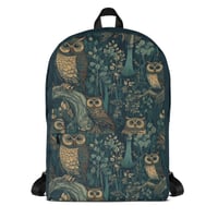 Image 1 of Cottagecore Nature Inspired Owls In a Forest Backpack