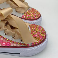 Image 13 of Barbie Toddler Girls Canvas Pearls Shoes 