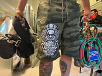 Image 1 of Clown Vomit Lounge Shorts- Green Camo