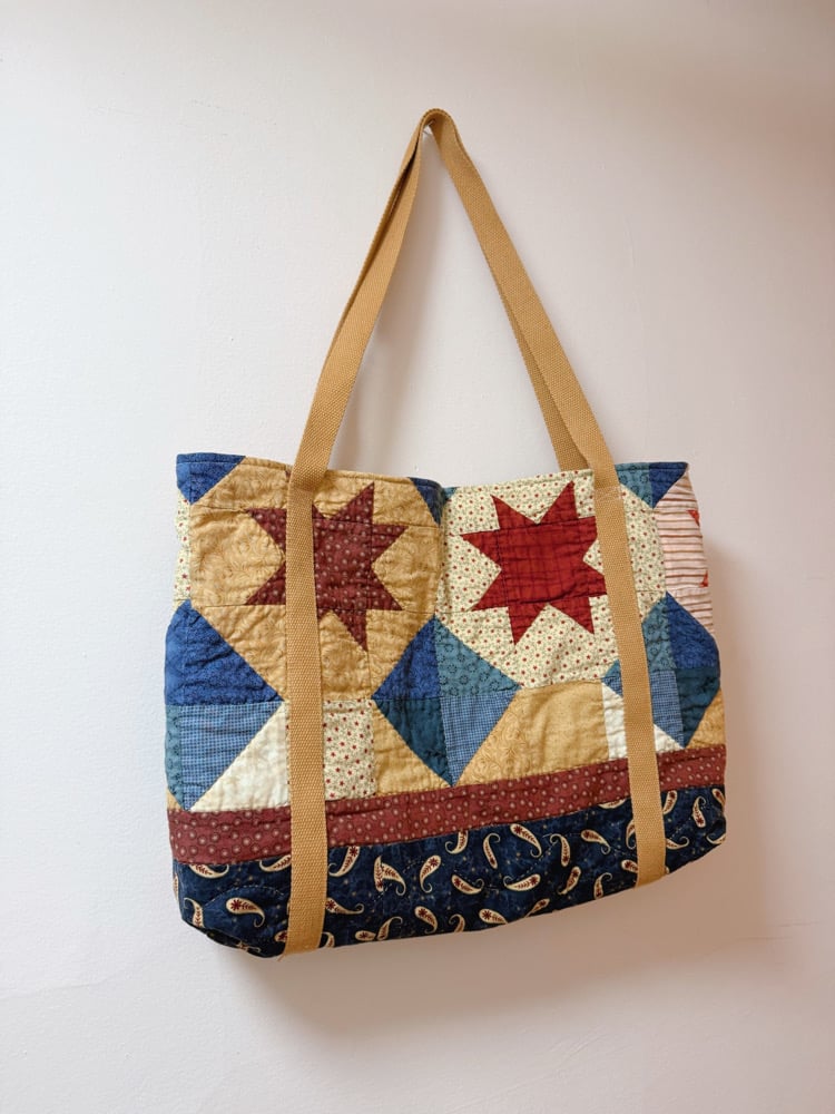 Image of Large Quilt Tote Bag — Sawtooth Stars