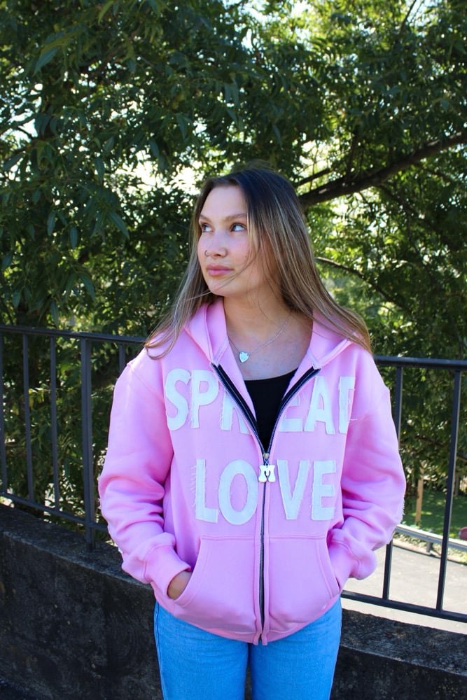 Image of Spread Love Zip Hoodie (Pink)