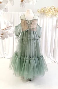 Image 3 of Tulle princess dress for photoshoots | Elvina | size 110 - sage | photo props